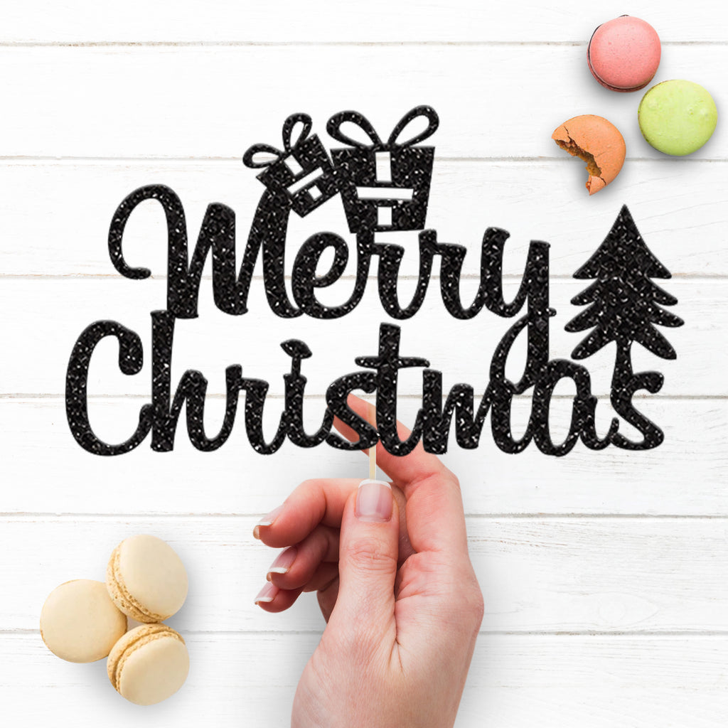 Merry Christmas Gifts and Tree Cake Topper - view 3