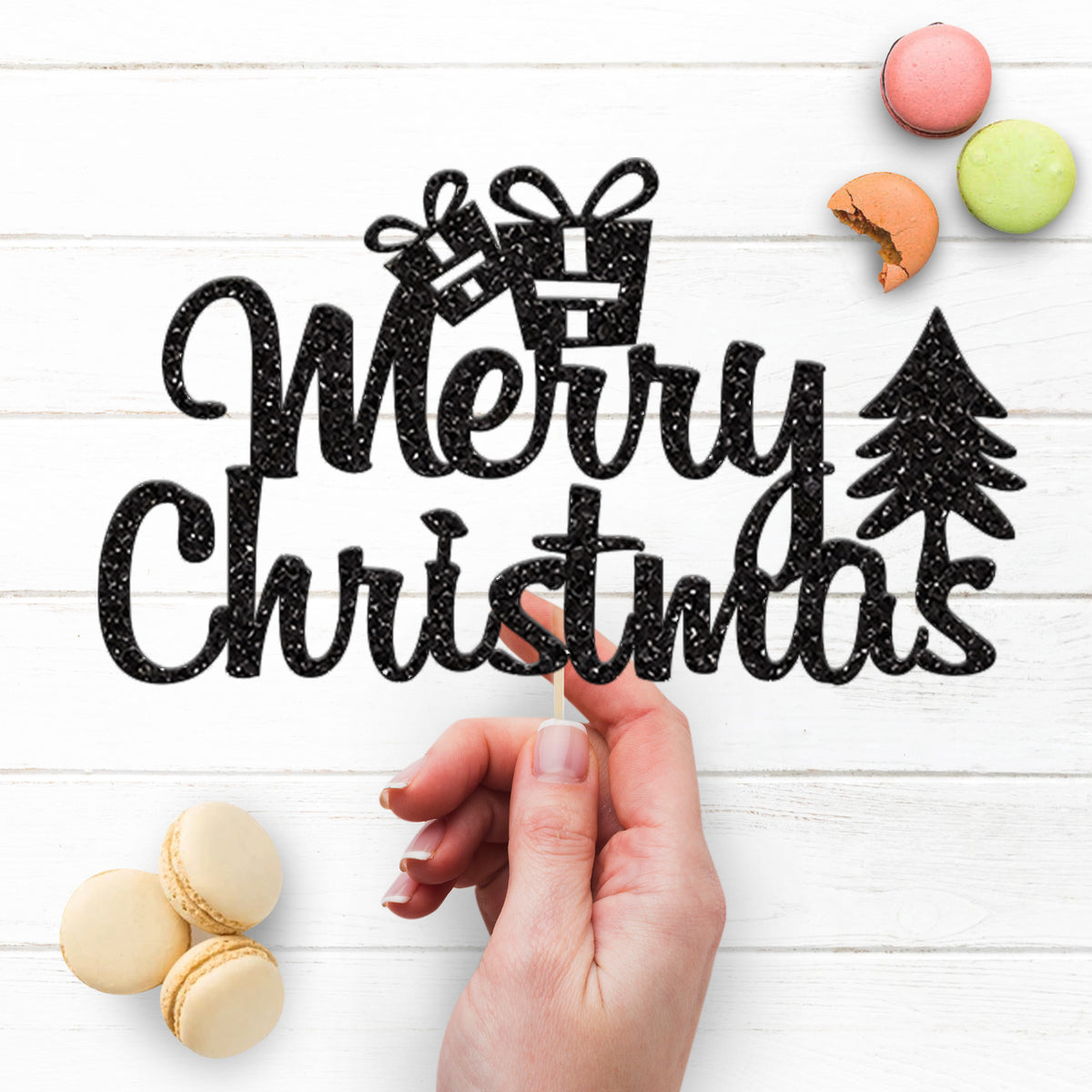 Merry Christmas Gifts and Tree Cake Topper - view 3