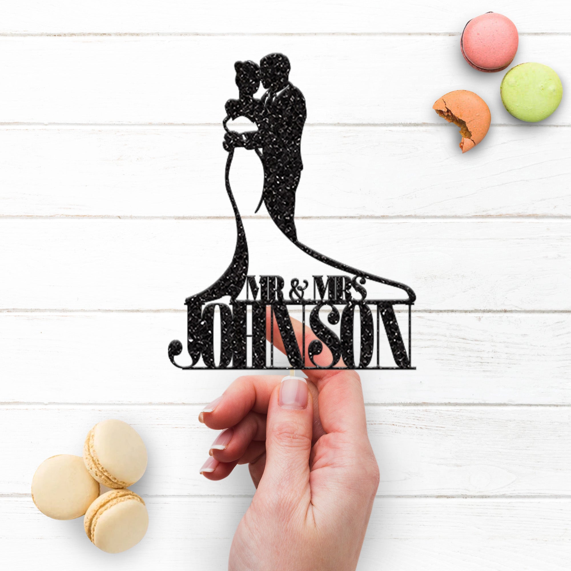 Personalised Wedding Couple Cake Topper – Surname Secondary image
