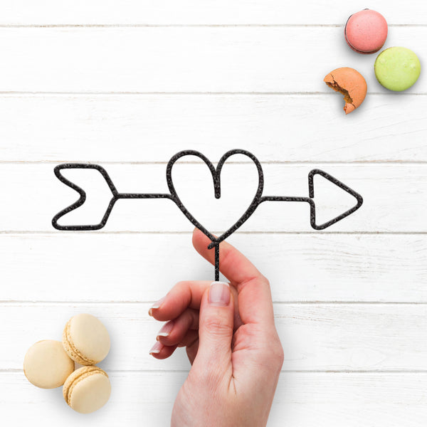 Heart and Arrow Wedding Cake Topper - view 3