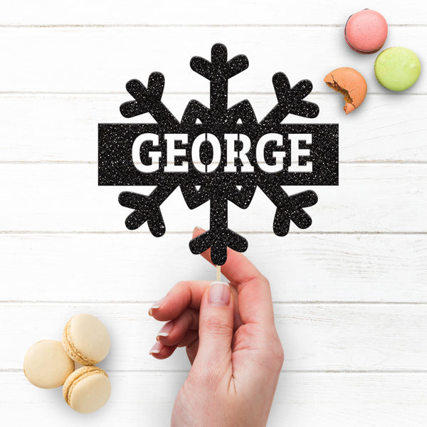 Personalised Snowflake Cake Topper with Name - view 3