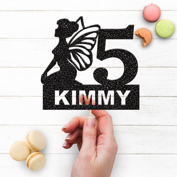 Personalised Fairy Birthday Cake Topper Any Age and Name - view 3