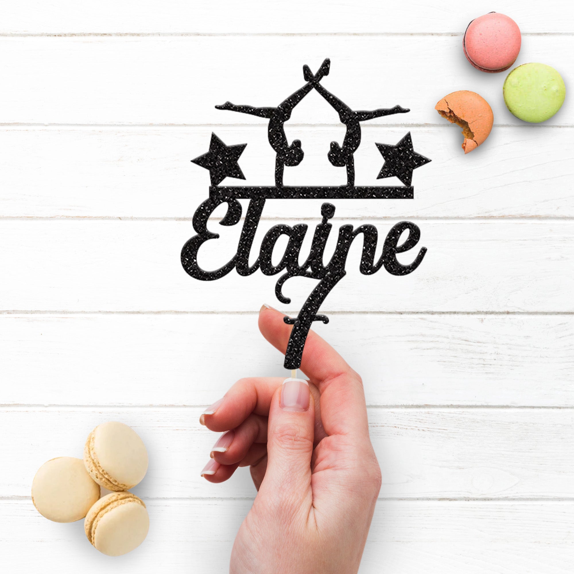 Personalised Gymnastics Cake Topper – Name & Age Secondary image