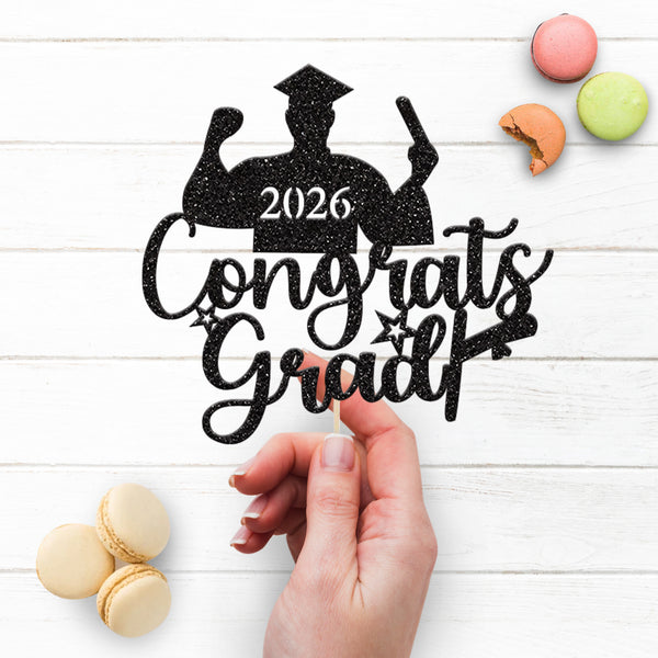 Personalised Congrats Grad Cake Topper with Graduation Year - view 3