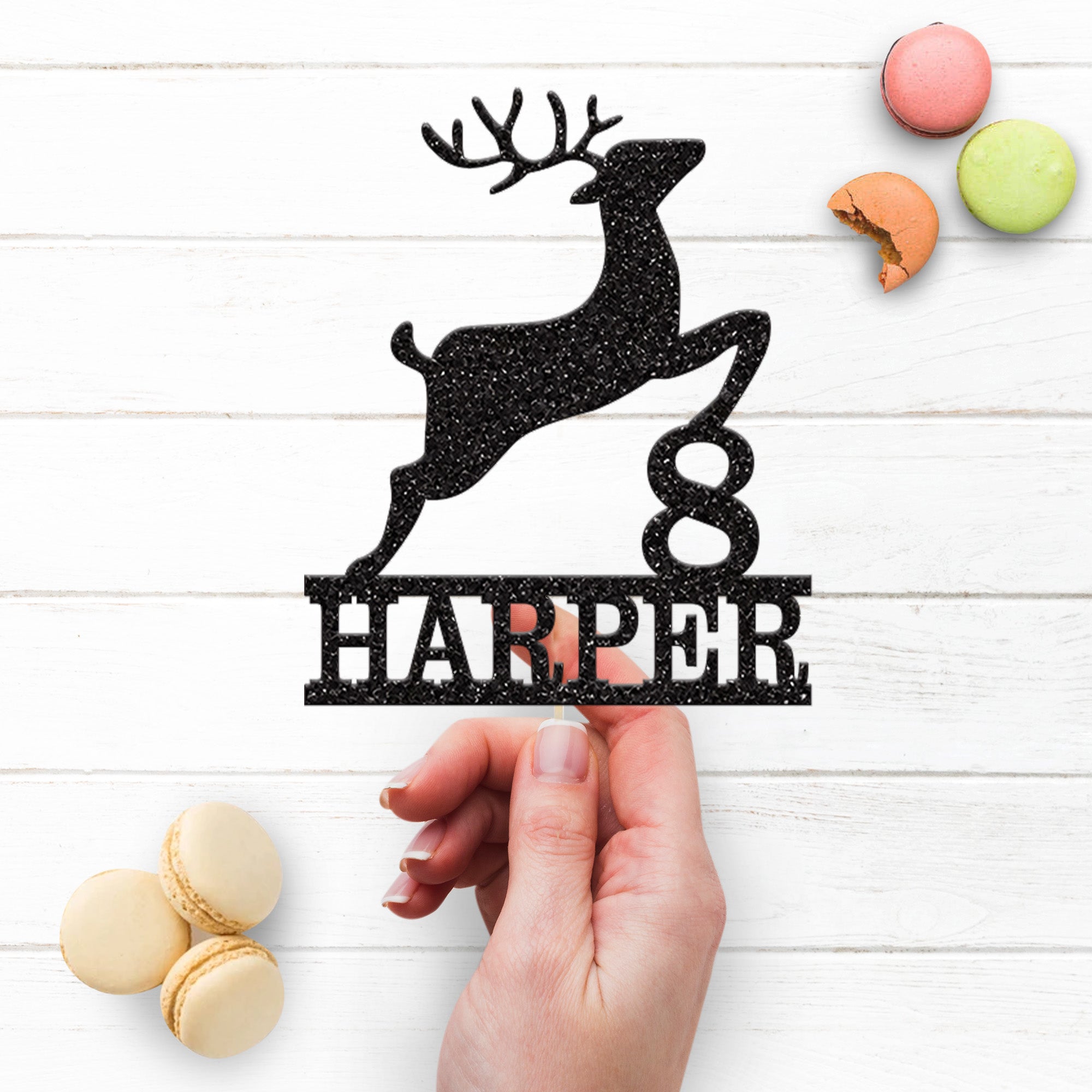 Personalised Reindeer Cake Topper – Name & Age Secondary image