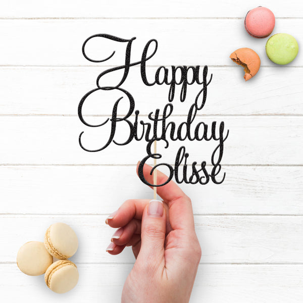 Personalised Swirling Script Cake Topper – Name - view 3