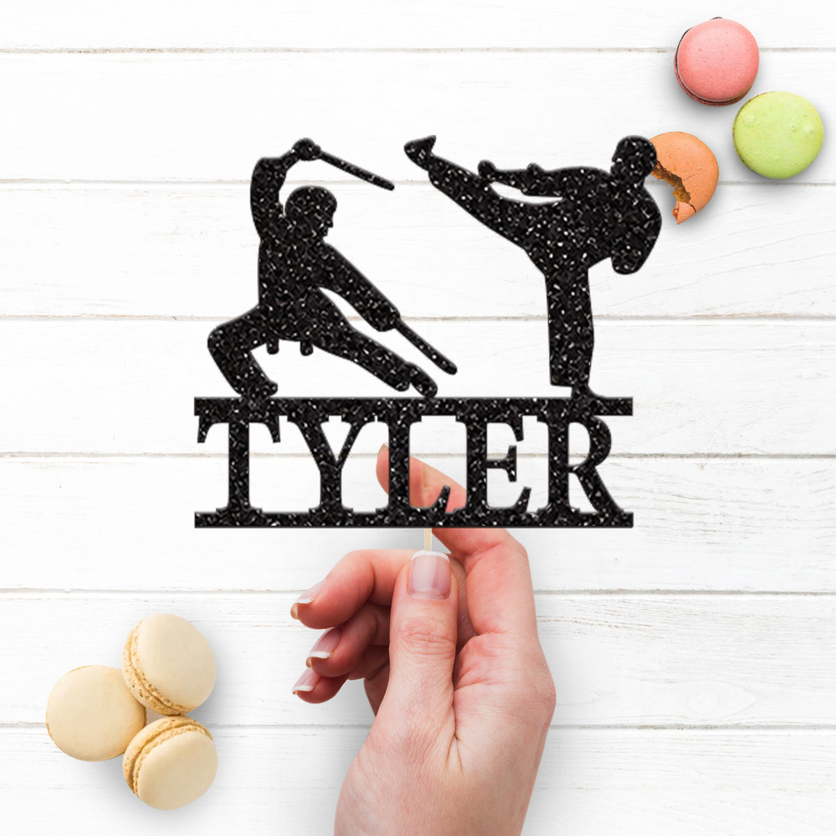 Personalised Martial Arts Cake Topper with Name - view 3