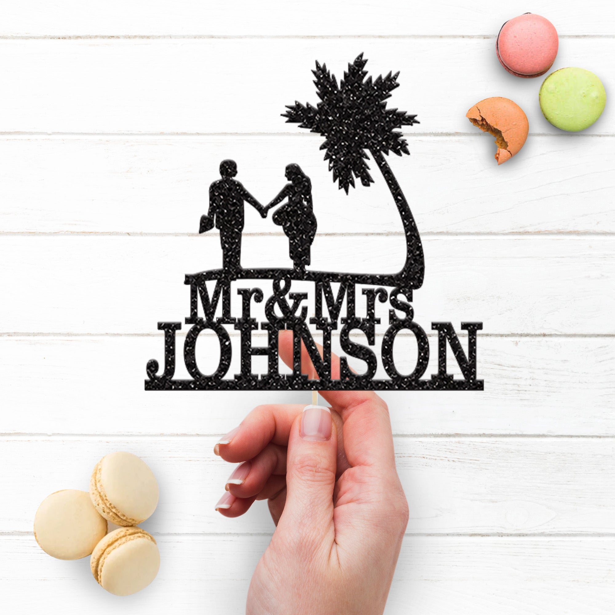Personalised Beach Wedding Cake Topper – Surname Secondary image