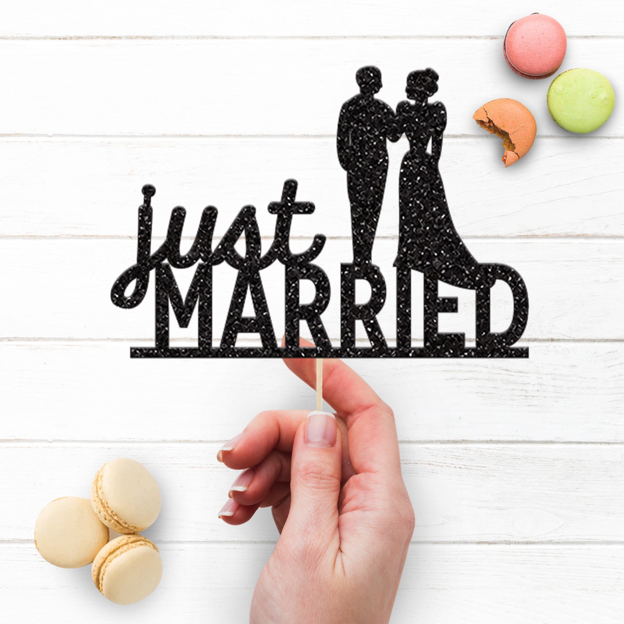 Just Married Wedding Couple Cake Topper Secondary image