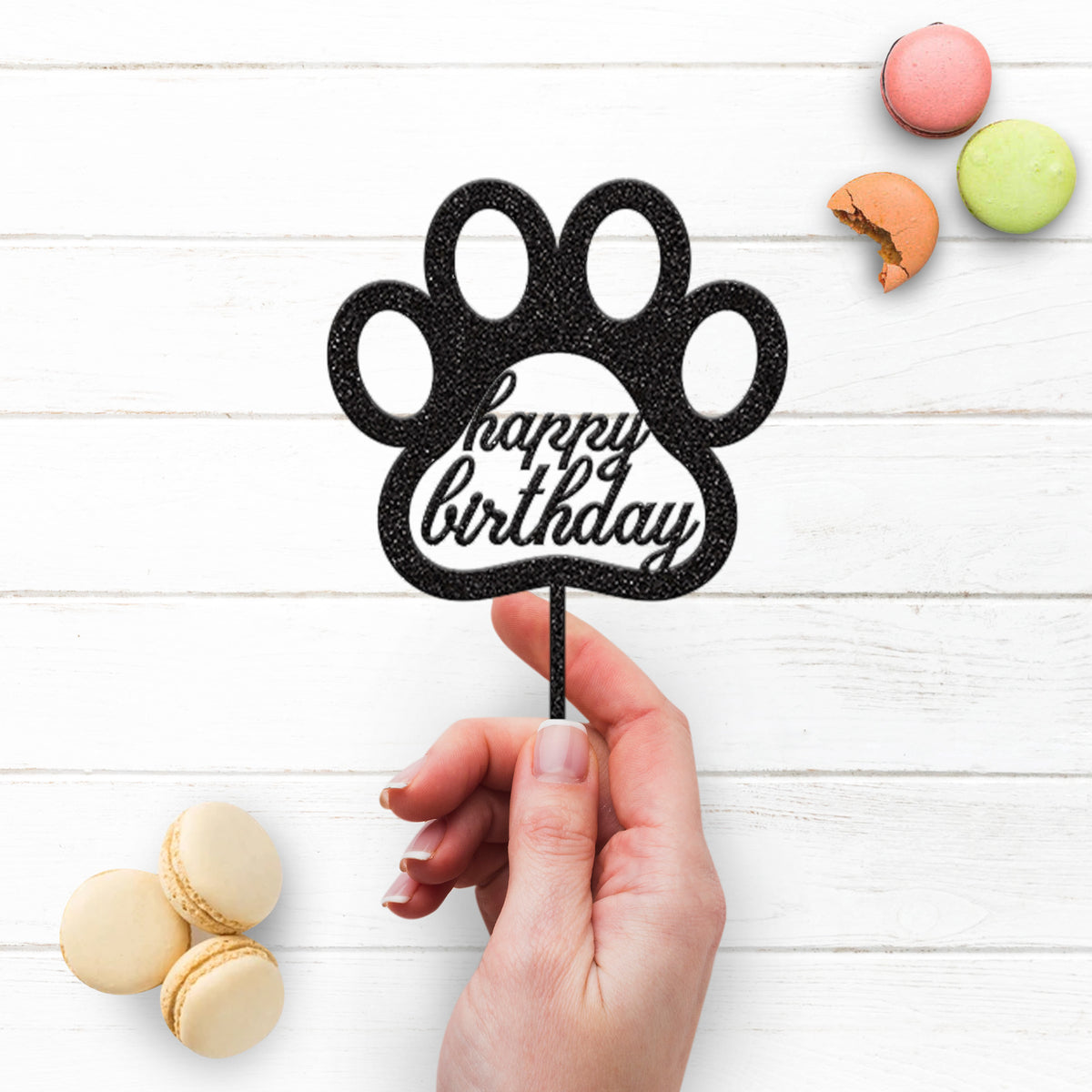 Happy Birthday Dog Paw Cake Topper - view 3