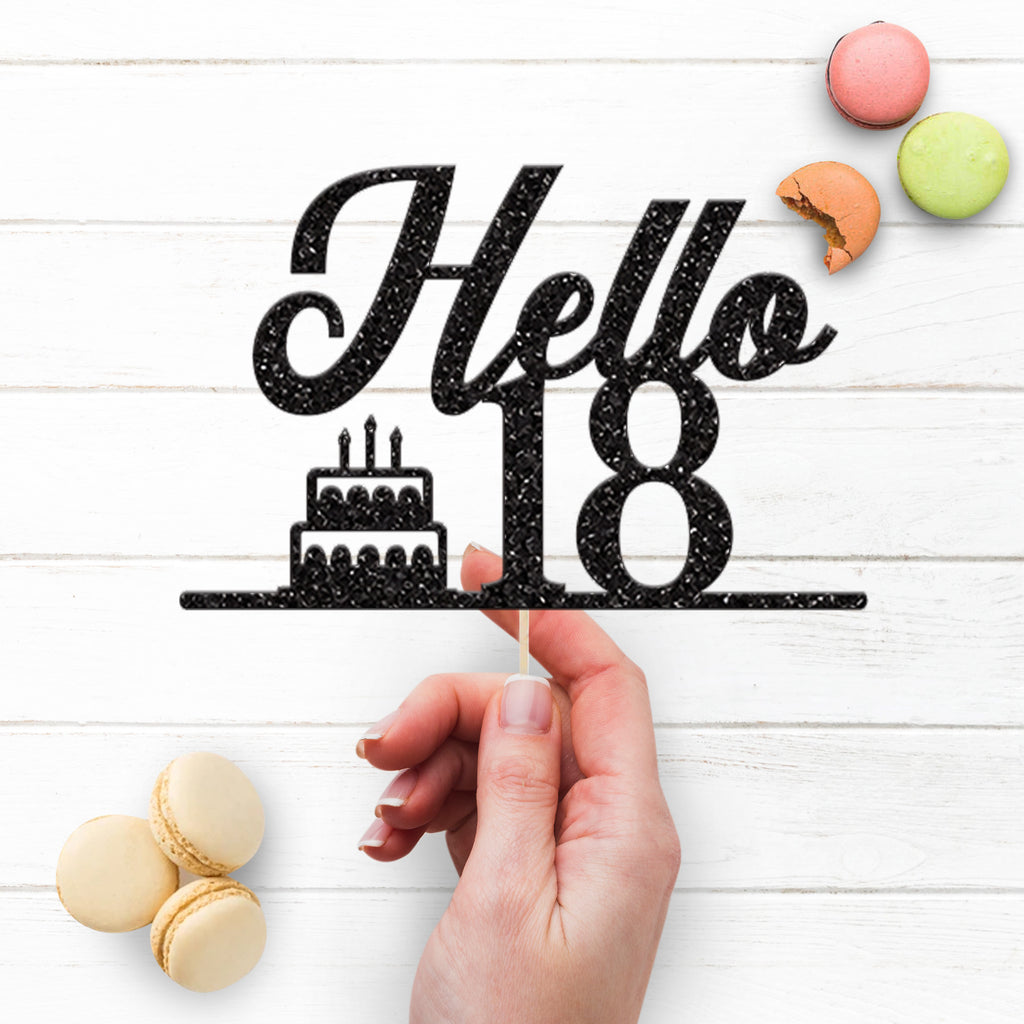Hello 18 Birthday Cake Topper - view 3
