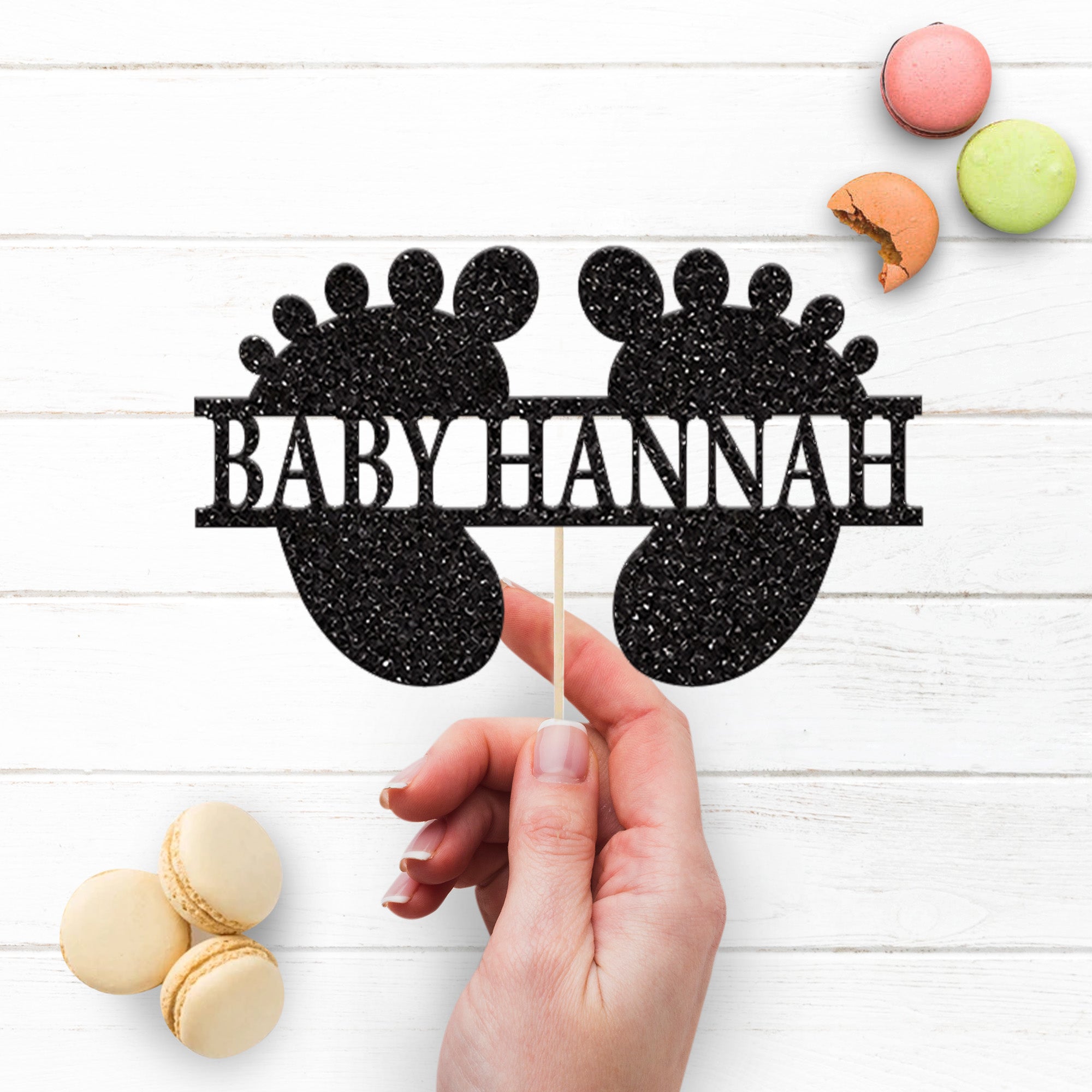 Personalised Baby Feet Cake Topper – Name Secondary image