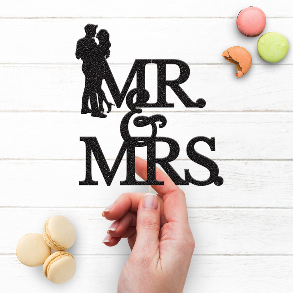 Mr and Mrs Wedding Couple Cake Topper - view 3