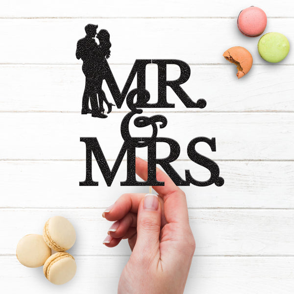 Mr and Mrs Wedding Couple Cake Topper - view 3