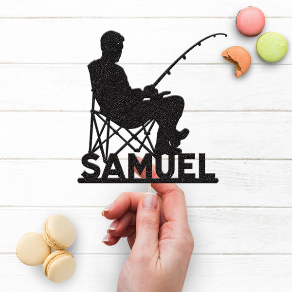 Personalised Fishing Cake Topper with Name - view 3