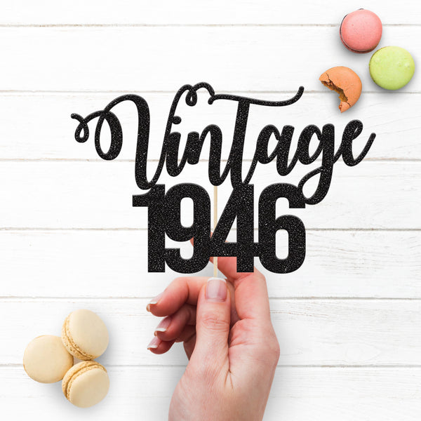 Personalised Vintage Birth Year Cake Topper – Year - view 3
