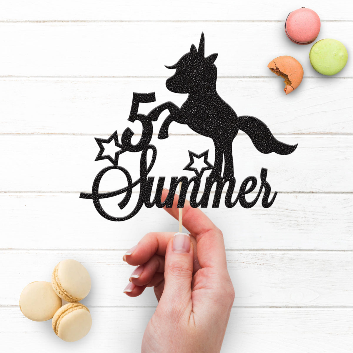 Personalised Unicorn Birthday Cake Topper Any Age and Name - view 3