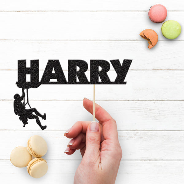 Personalised Rock Climber Cake Topper with Name - view 3