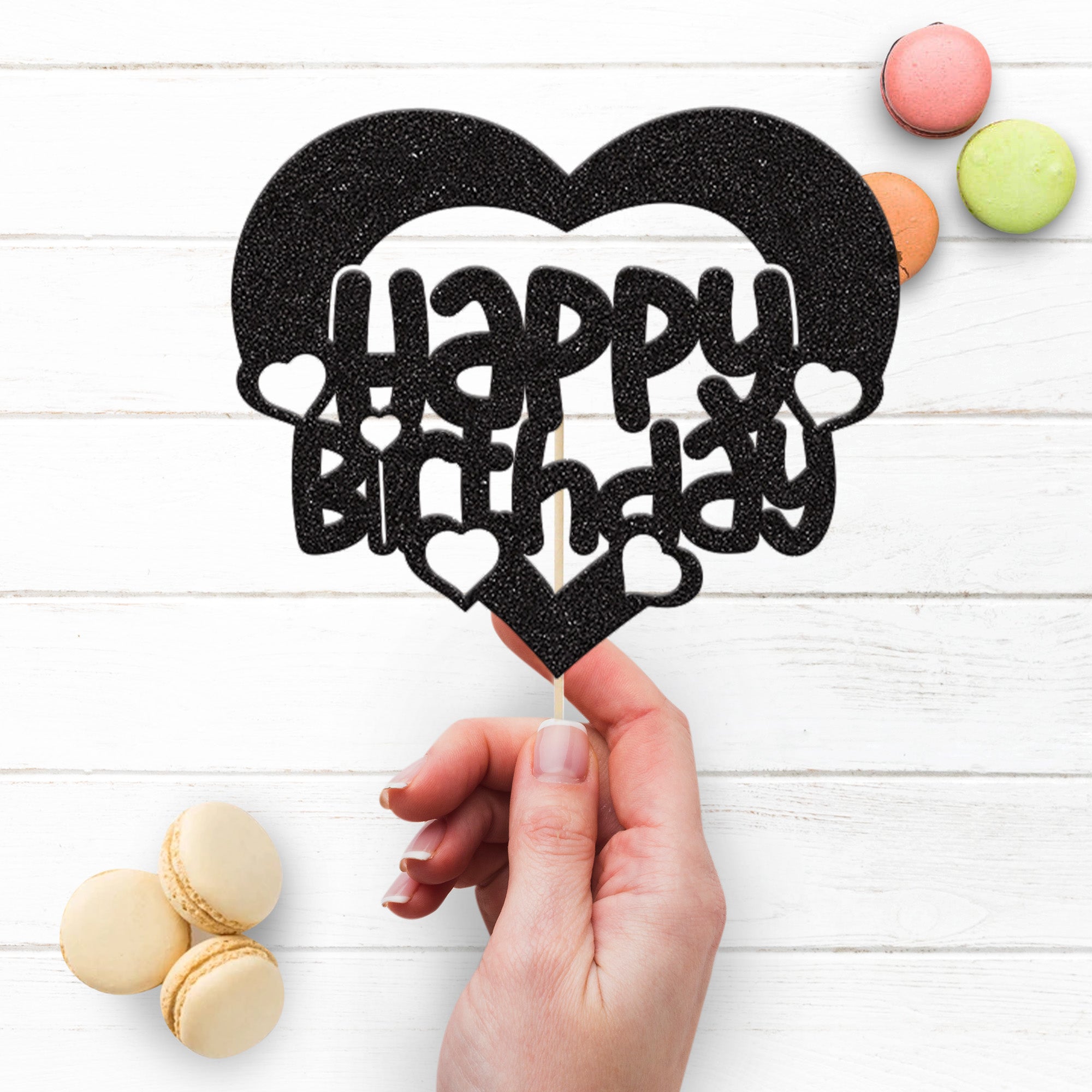Happy Birthday Heart Frame Cake Topper Secondary image