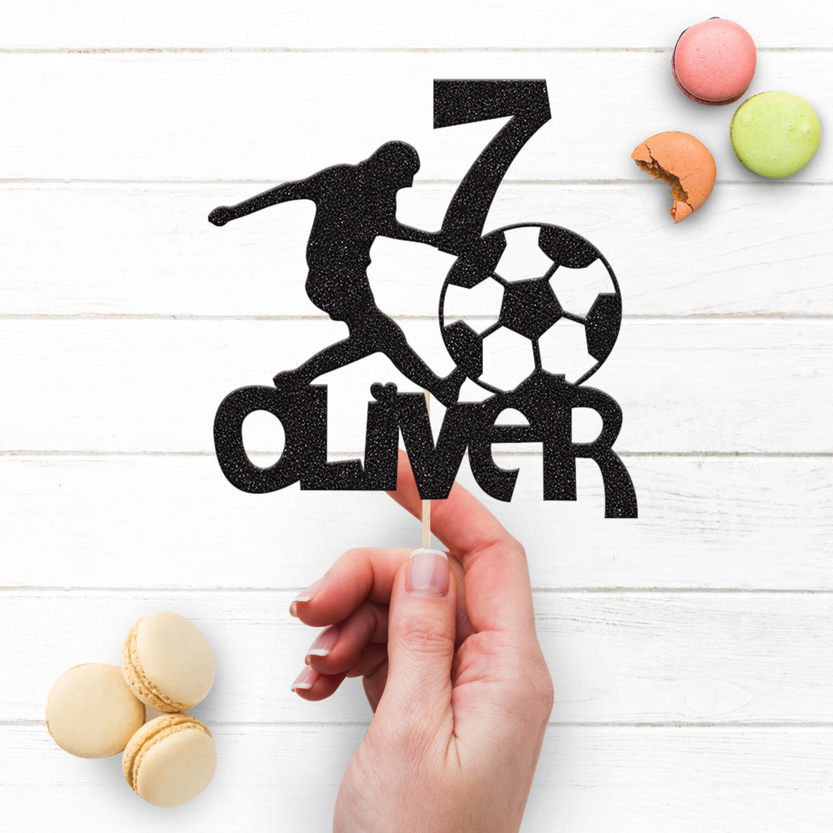 Personalised Football Cake Topper Any Age and Name - view 3