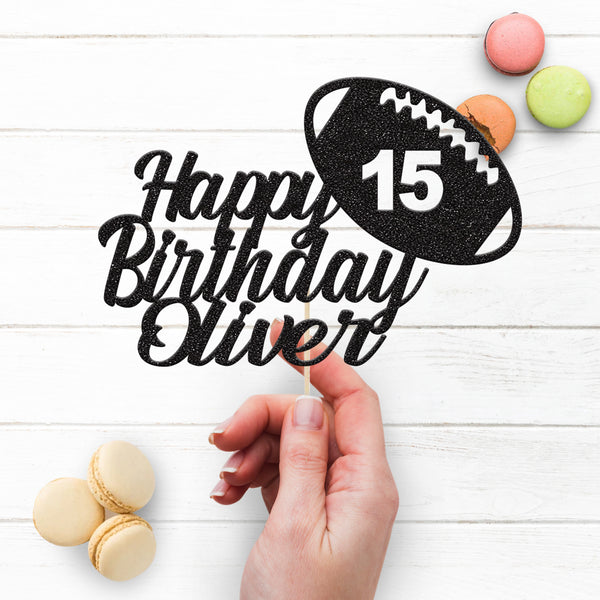Personalised Rugby Birthday Cake Topper Any Age and Name - view 3