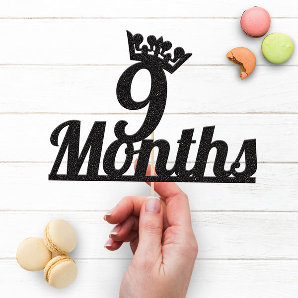 Personalised Crown Monthly Milestone Cake Topper Any Month - view 3