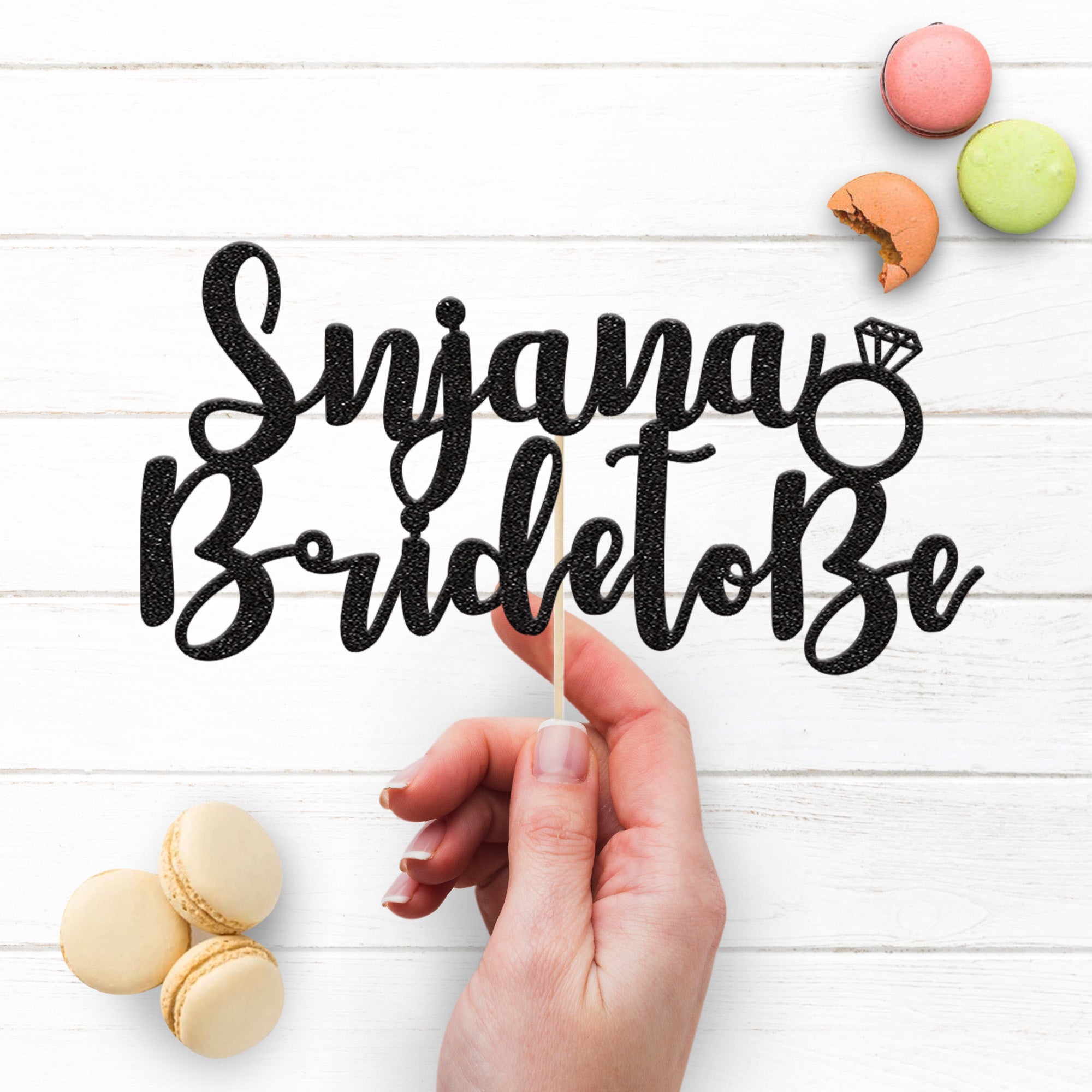 Personalised Ring Bride to Be Cake Topper – Name Secondary image