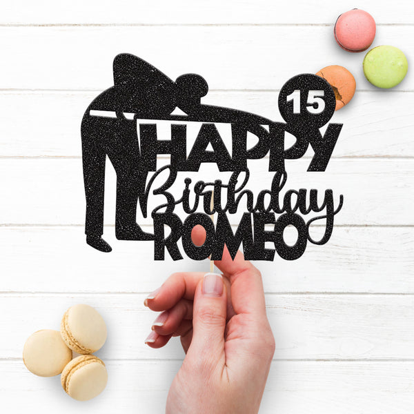 Personalised Snooker Birthday Cake Topper Any Age and Name - view 3