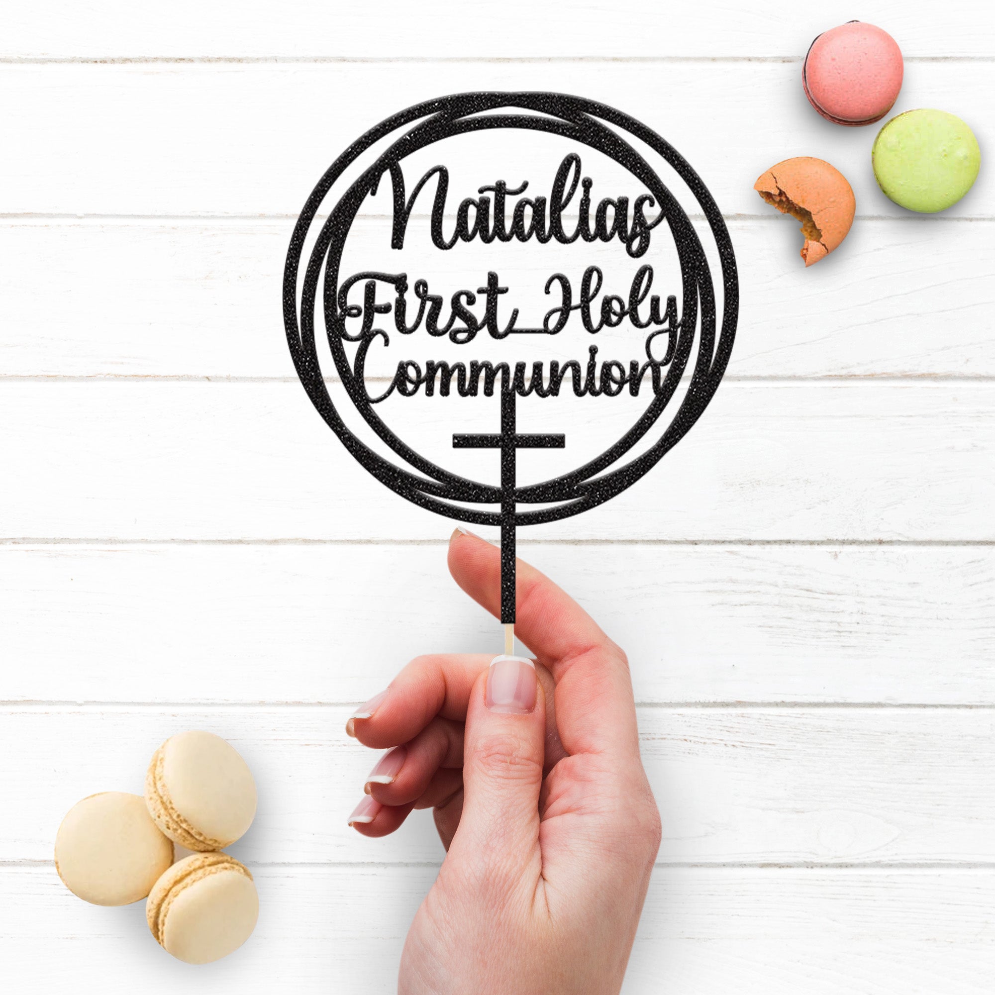 Personalised Holy Communion Cake Topper – Name Secondary image