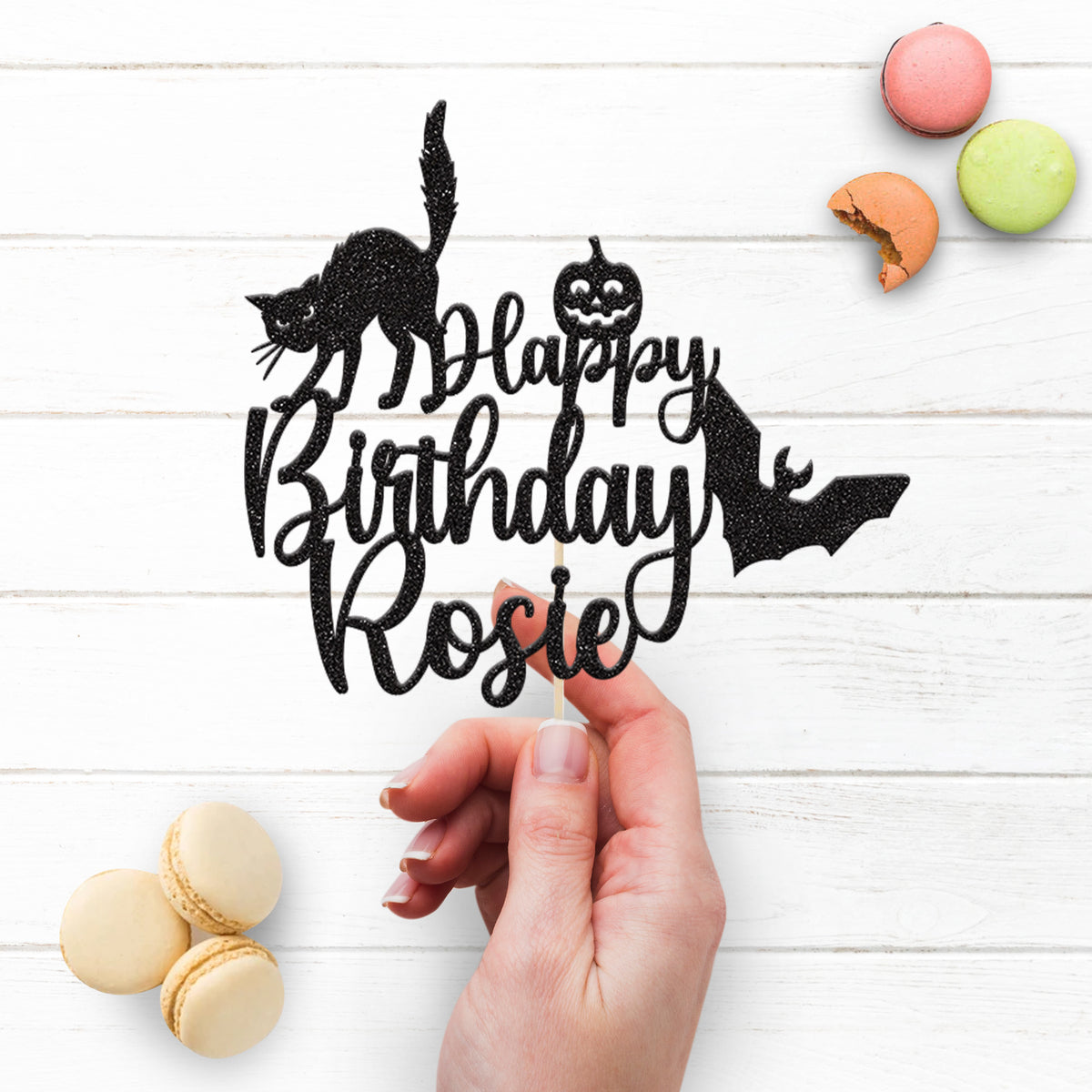 Personalised Halloween Birthday Cake Topper with Name - view 3