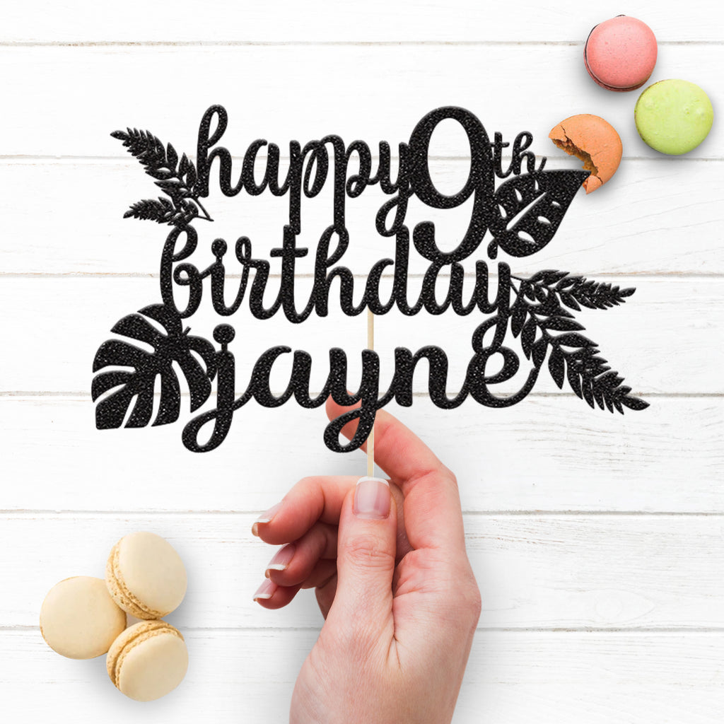 Personalised Tropical Birthday Cake Topper Any Age and Name - view 3