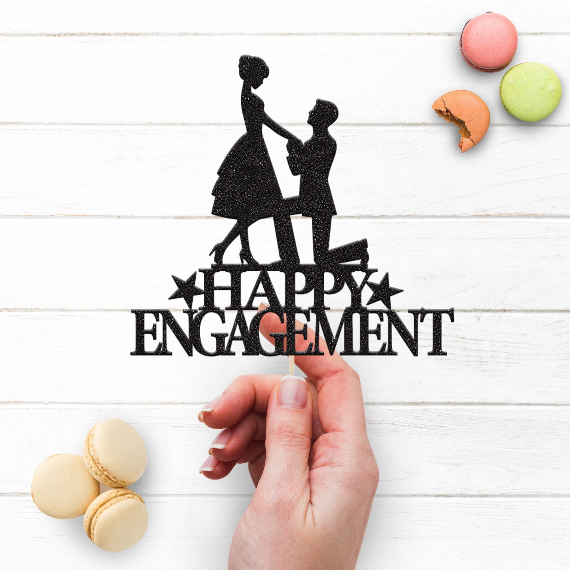 Happy Engagement Proposal Cake Topper Secondary image