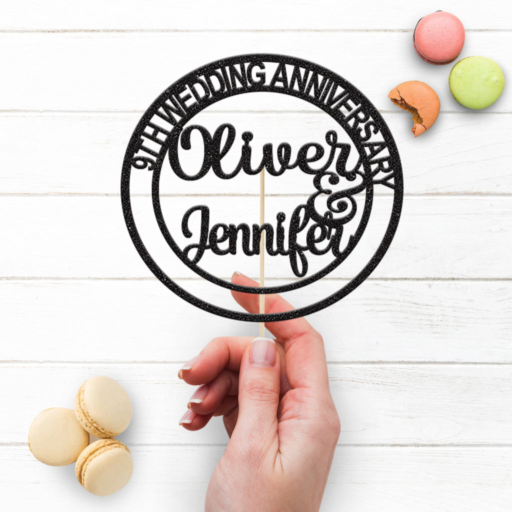 Personalised Wedding Anniversary Cake Topper Any Year and Names - view 3