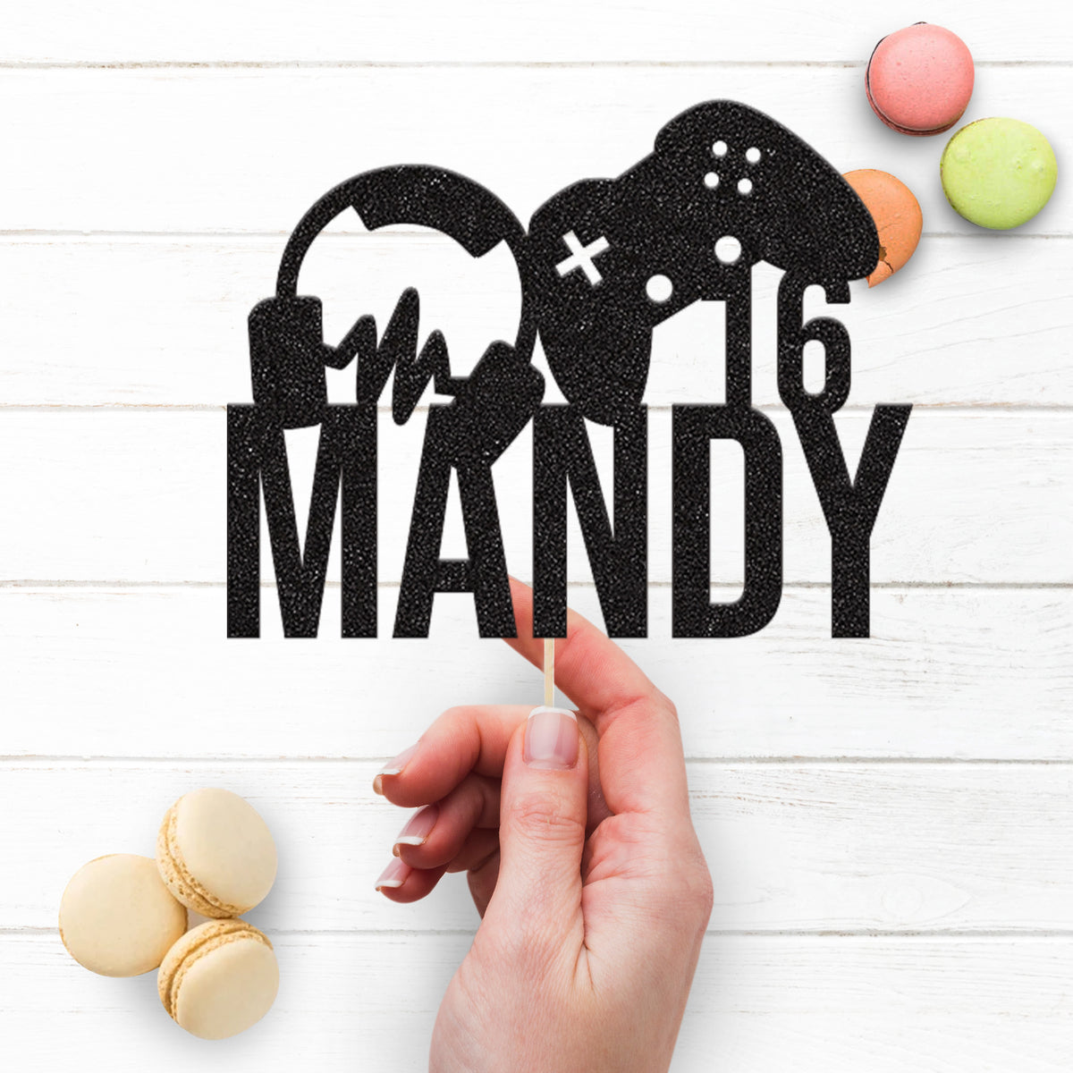 Personalised Gaming Birthday Cake Topper Any Age and Name - view 3