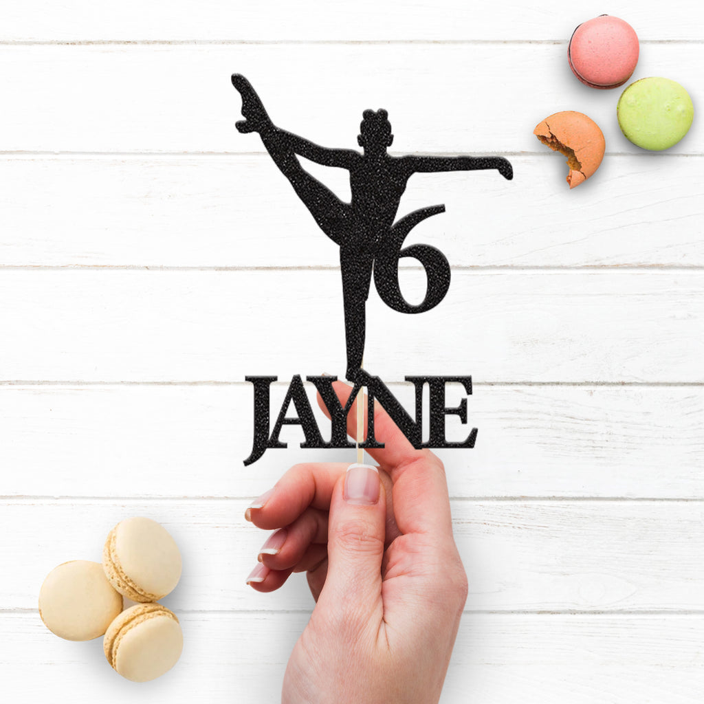 Personalised Ballerina Leg Hold Cake Topper – Name & Age - view 3