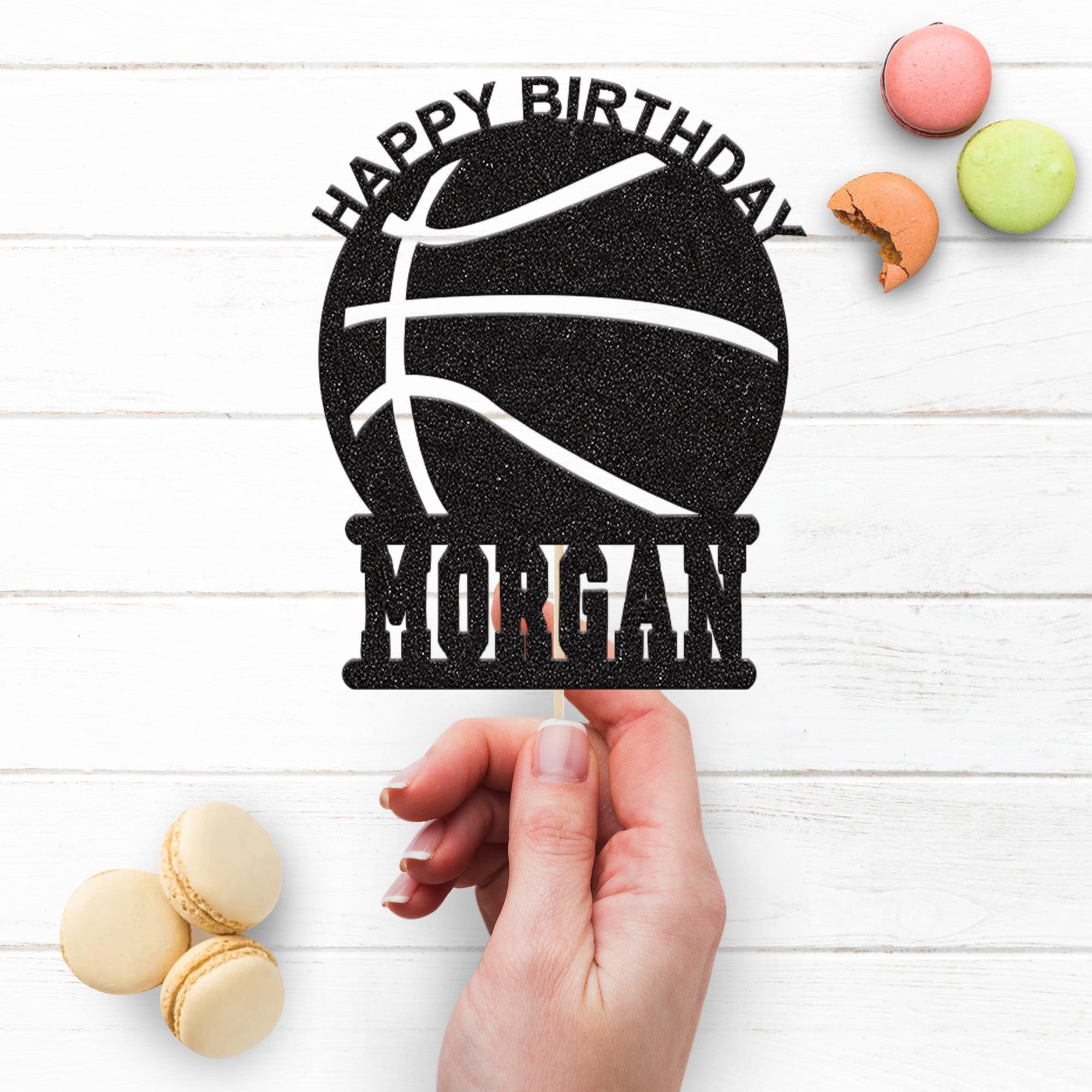 Personalised Basketball Varsity Cake Topper – Name Secondary image