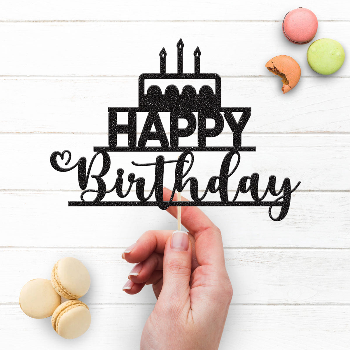 Happy Birthday Cake & Candles Cake Topper - view 3