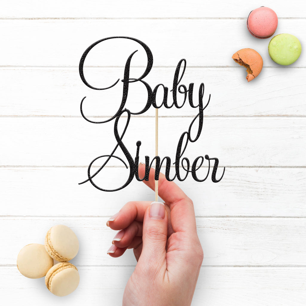 Personalised Baby Name Script Cake Topper – Name - view 3