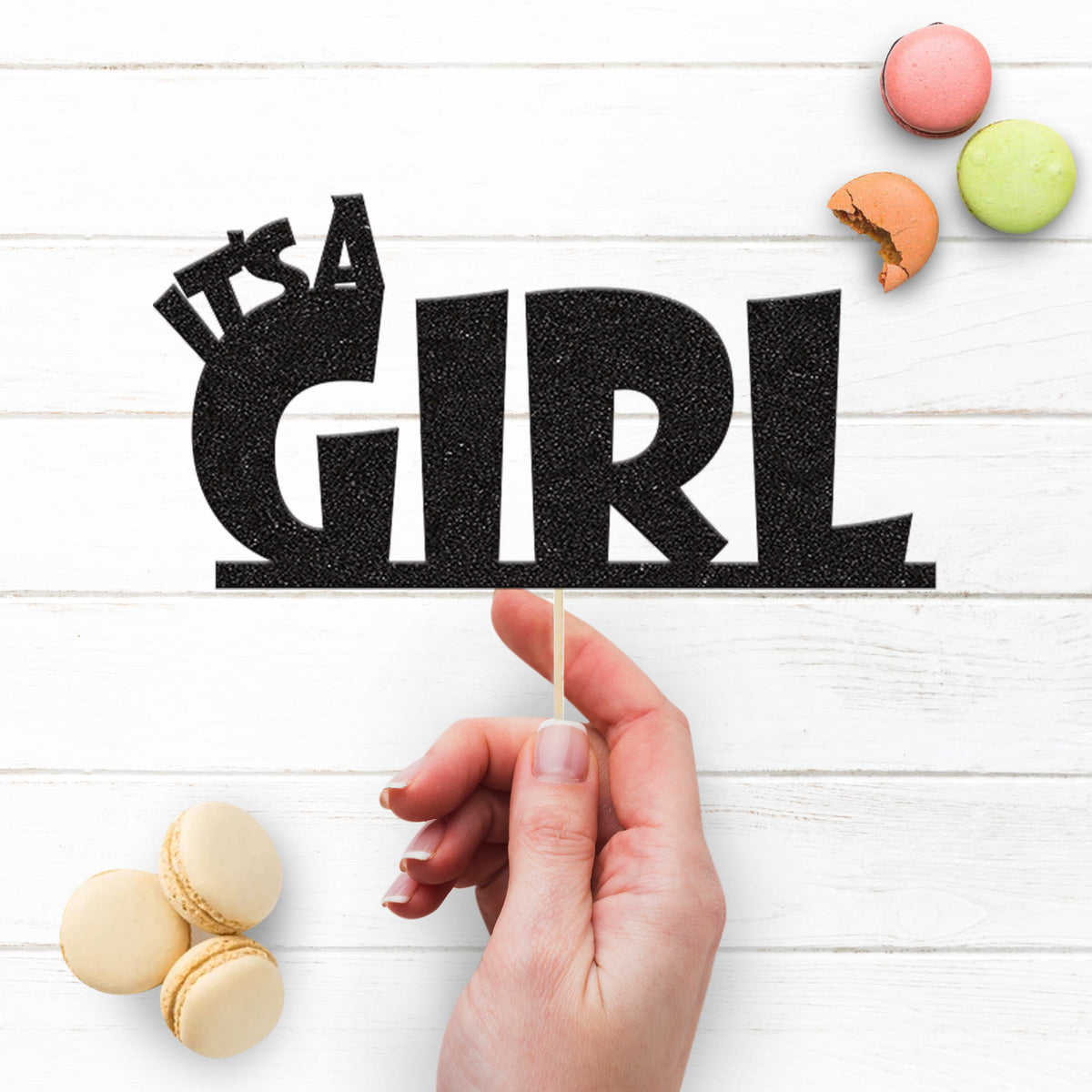 It’s a Girl Bold Lettering Baby Shower Cake Topper - view 3
