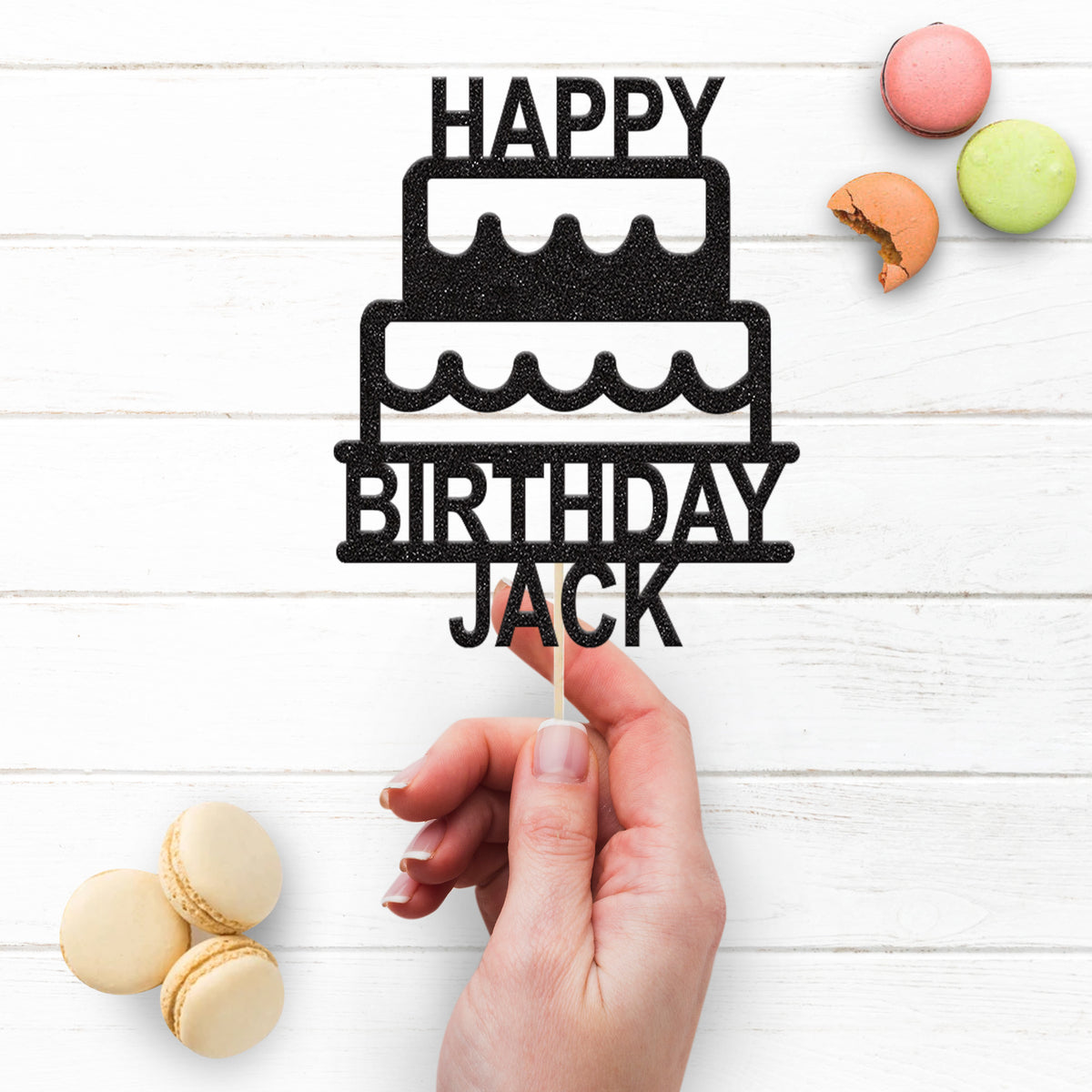 Personalised Two-Tier Cake Topper – Name - view 3