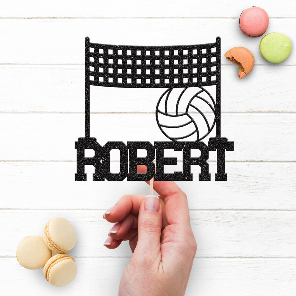 Personalised Volleyball Net and Ball Cake Topper – Name - view 3