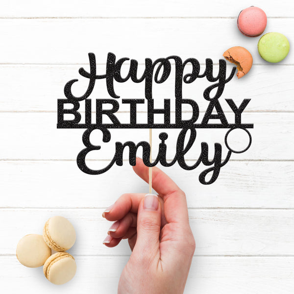 Personalised Bold Birthday Lettering Cake Topper – Name - view 3