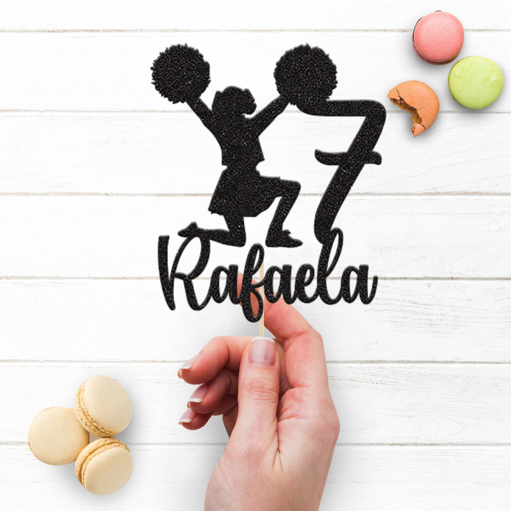 Personalised Cheerleader & Number Cake Topper – Age - view 3