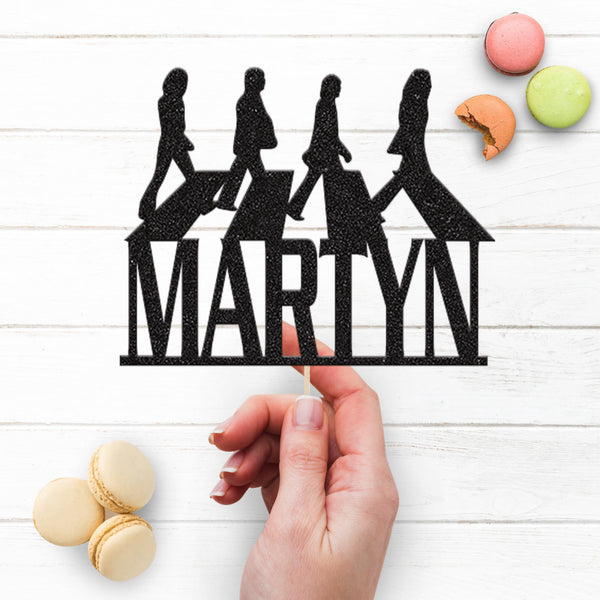 Personalised Beatles Abbey Road Cake Topper – Name - view 3