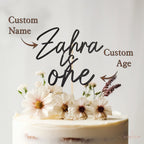 Personalised Is One Cake Topper with Name – Custom First Birthday Cake Decoration