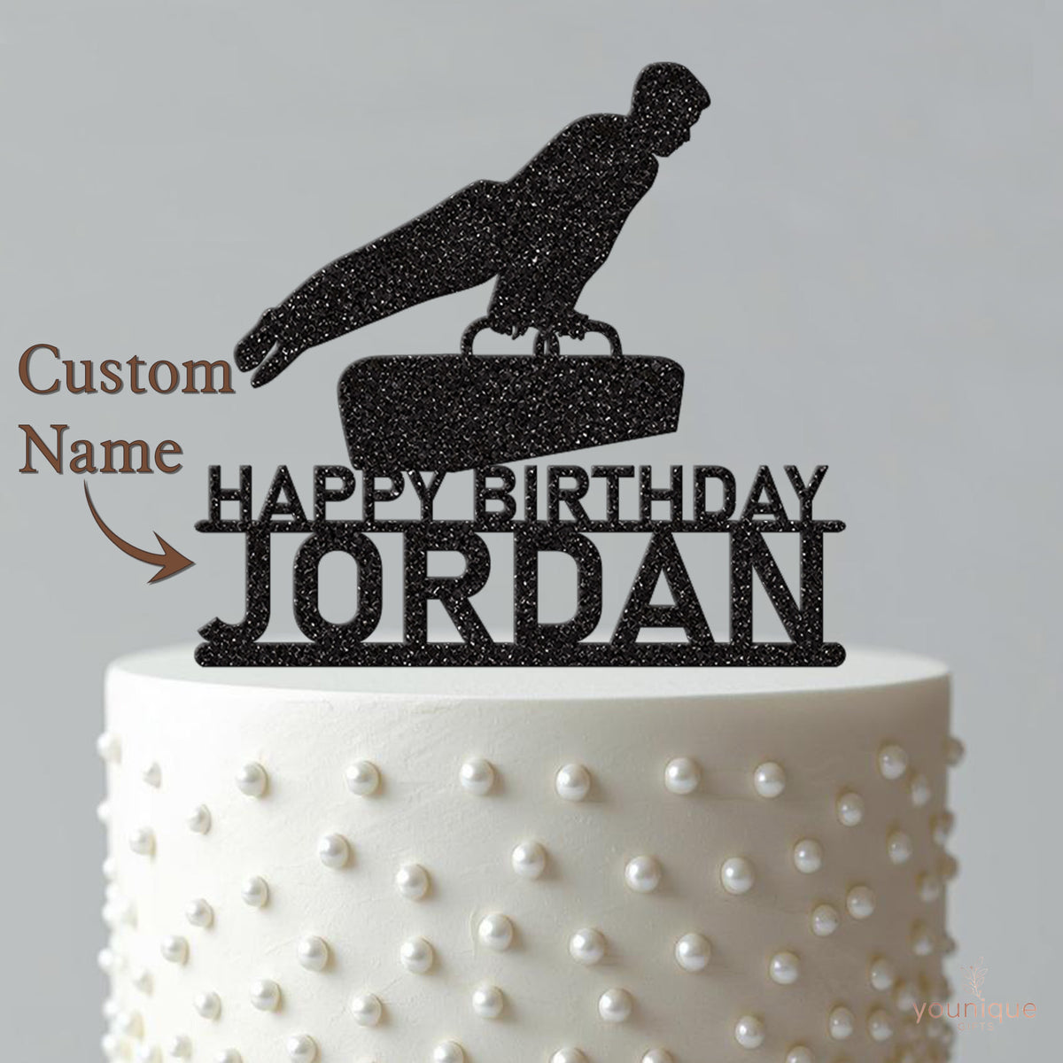 Personalised Pommel Horse Gymnast Cake Topper – Name - view 4