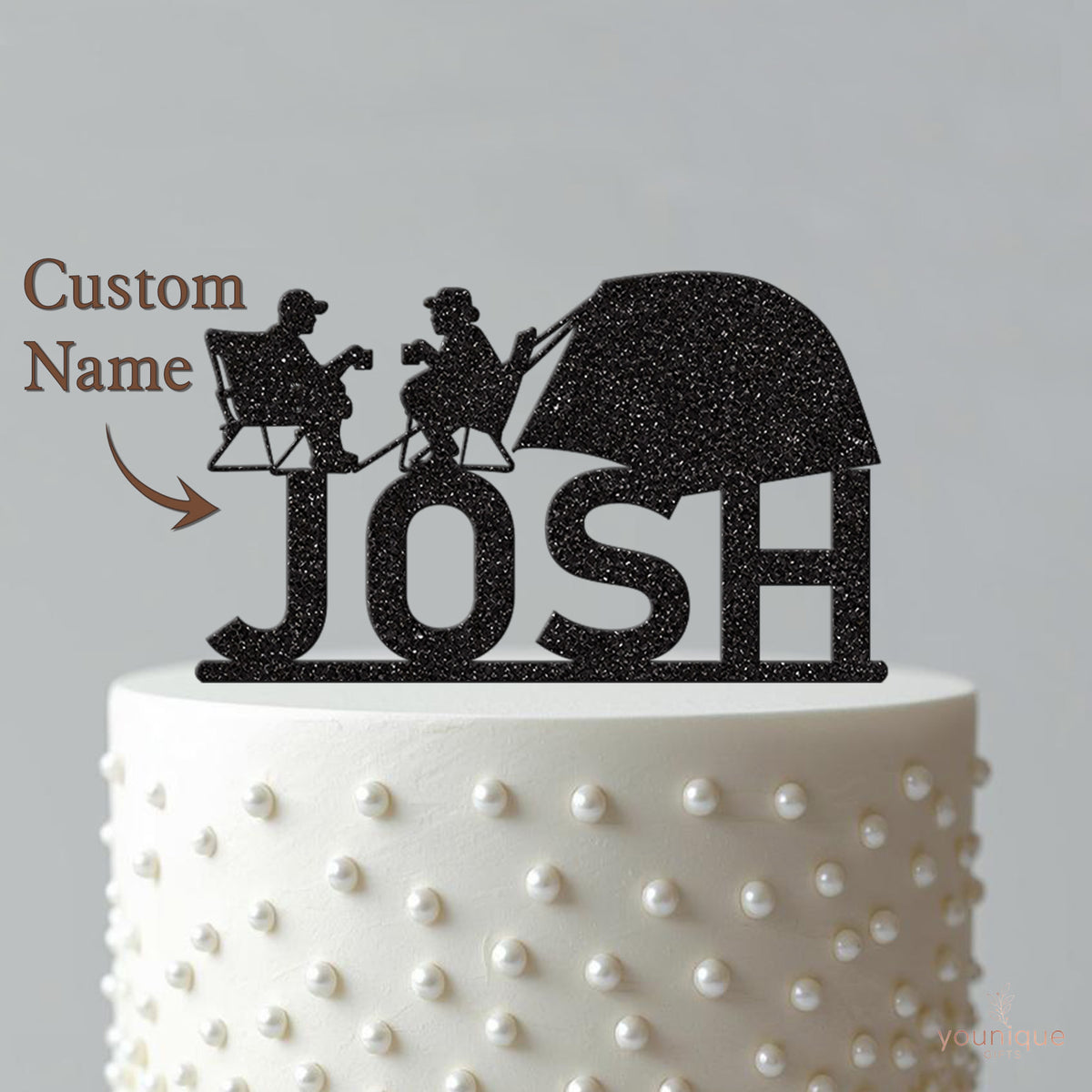 Personalised Camping Friends Cake Topper – Name - view 4