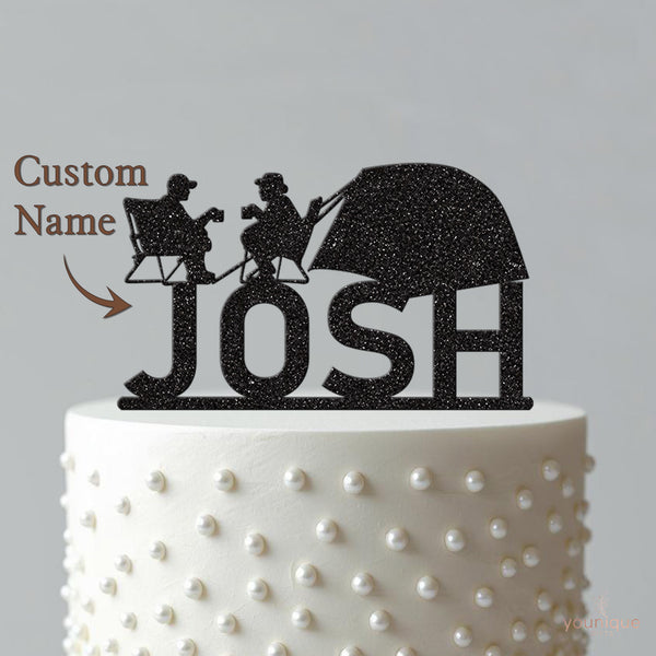 Personalised Camping Friends Cake Topper – Name - view 4