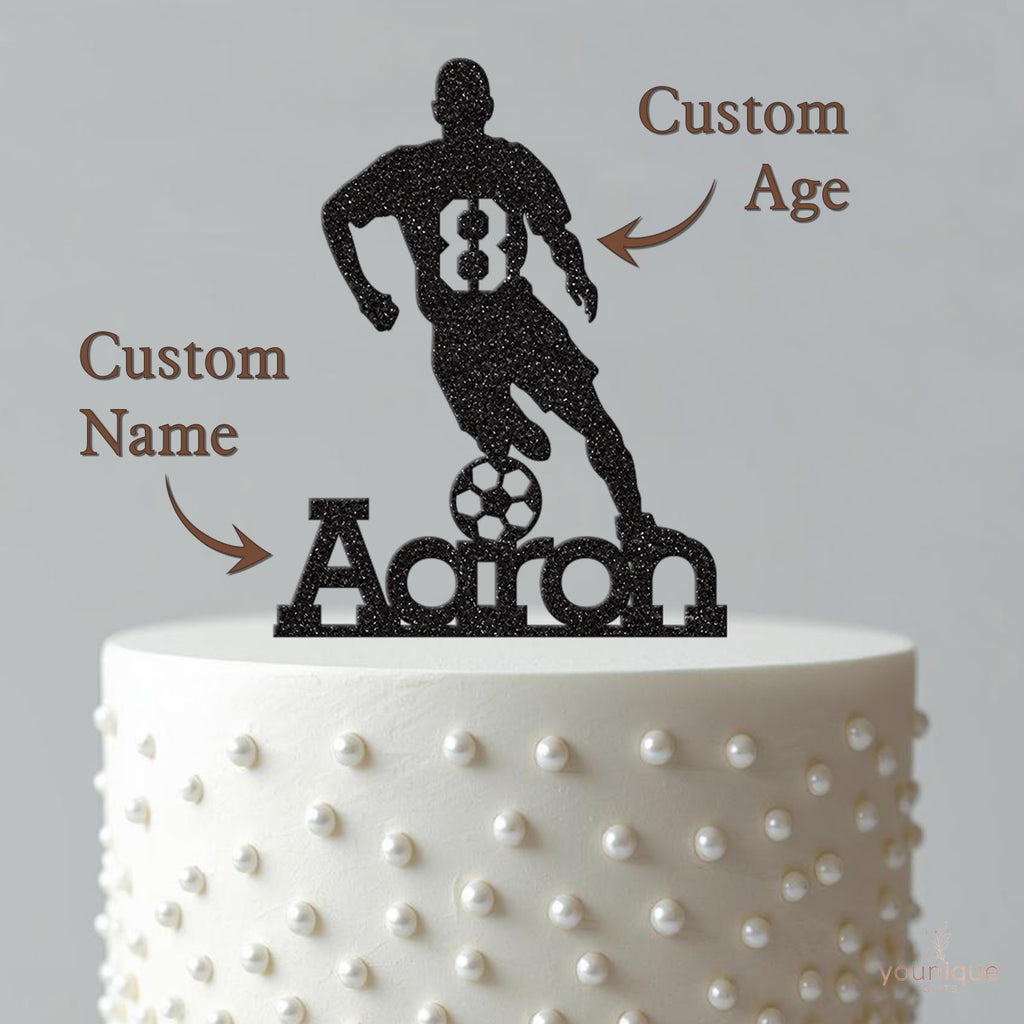 Personalised Footballer Shirt Number Cake Topper – Name & Age - view 4