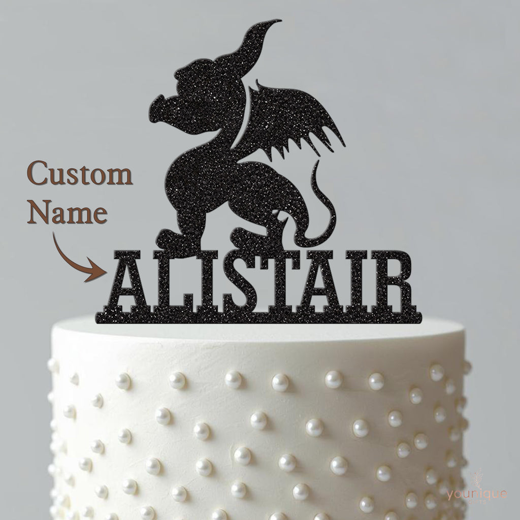 Personalised Little Winged Dragon Cake Topper – Name - view 4